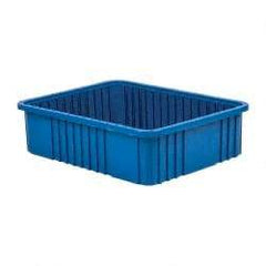 Quantum Storage - 100 Lb Load Capacity Blue Polypropylene Dividable Container - Stacking, 22-1/2" Long x 17-1/2" Wide x 6" High - Makers Industrial Supply