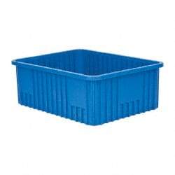 Quantum Storage - 100 Lb Load Capacity Blue Polypropylene Dividable Container - Stacking, 22-1/2" Long x 17-1/2" Wide x 8" High - Makers Industrial Supply