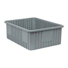 Quantum Storage - 100 Lb Load Capacity Gray Polypropylene Dividable Container - Stacking, 22-1/2" Long x 17-1/2" Wide x 8" High - Makers Industrial Supply