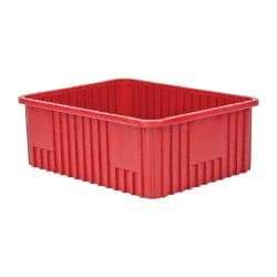 Quantum Storage - 100 Lb Load Capacity Red Polypropylene Dividable Container - Stacking, 22-1/2" Long x 17-1/2" Wide x 8" High - Makers Industrial Supply