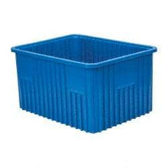 Quantum Storage - 100 Lb Load Capacity Blue Polypropylene Dividable Container - Stacking, 22-1/2" Long x 17-1/2" Wide x 12" High - Makers Industrial Supply