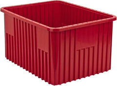 Quantum Storage - 100 Lb Load Capacity Red Polypropylene Dividable Container - Stacking, 22-1/2" Long x 17-1/2" Wide x 12" High - Makers Industrial Supply