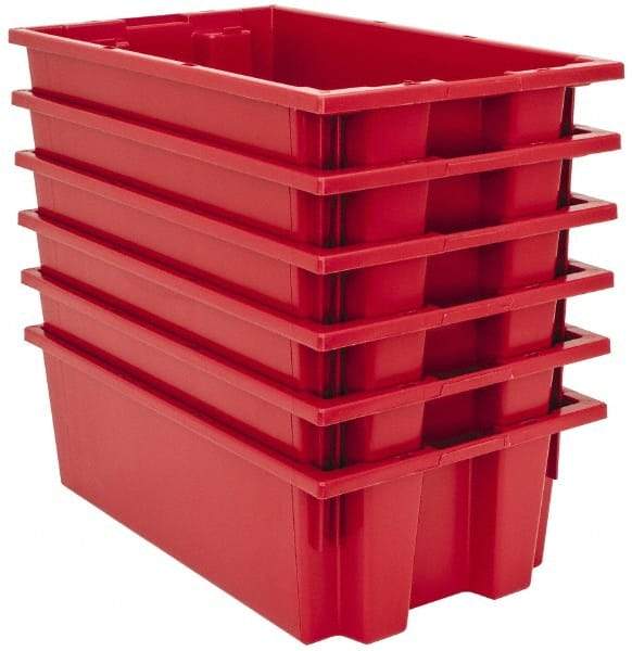 Quantum Storage - 75 Lb Load Capacity Red Polyethylene Tote Container - Stacking, Nesting, 18" Long x 11" Wide x 6" High - Makers Industrial Supply