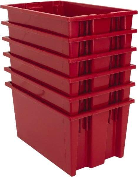 Quantum Storage - 75 Lb Load Capacity Red Polyethylene Tote Container - Stacking, Nesting, 18" Long x 11" Wide x 9" High - Makers Industrial Supply