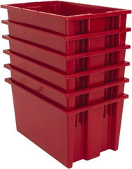 Quantum Storage - 75 Lb Load Capacity Red Polyethylene Tote Container - Stacking, Nesting, 18" Long x 11" Wide x 9" High - Makers Industrial Supply