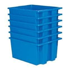 Quantum Storage - 75 Lb Load Capacity Blue Polyethylene Tote Container - Stacking, Nesting, 19-1/2" Long x 15-1/2" Wide x 10" High - Makers Industrial Supply