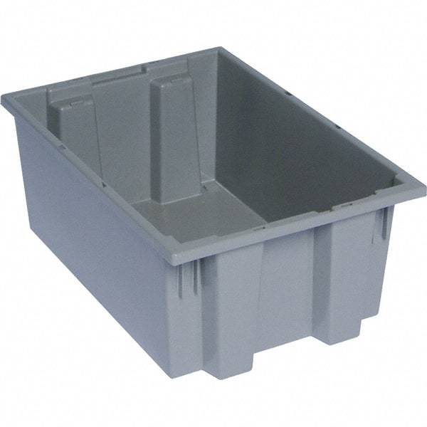 Quantum Storage - 75 Lb Load Capacity Gray Polyethylene Tote Container - Stacking, Nesting, 19-1/2" Long x 13-1/2" Wide x 8" High - Makers Industrial Supply