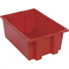 Quantum Storage - 75 Lb Load Capacity Red Polyethylene Tote Container - Stacking, Nesting, 19-1/2" Long x 13-1/2" Wide x 8" High - Makers Industrial Supply