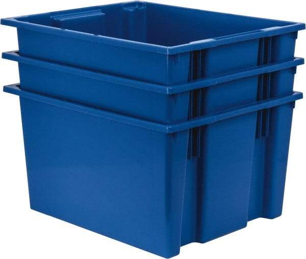 Quantum Storage - 100 Lb Load Capacity Blue Polyethylene Tote Container - Stacking, Nesting, 23-1/2" Long x 19-1/2" Wide x 13" High - Makers Industrial Supply