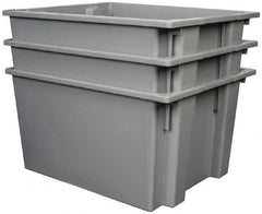 Quantum Storage - 100 Lb Load Capacity Gray Polyethylene Tote Container - Stacking, Nesting, 23-1/2" Long x 19-1/2" Wide x 13" High - Makers Industrial Supply