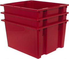 Quantum Storage - 100 Lb Load Capacity Red Polyethylene Tote Container - Stacking, Nesting, 23-1/2" Long x 19-1/2" Wide x 13" High - Makers Industrial Supply