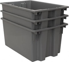 Quantum Storage - 100 Lb Load Capacity Gray Polyethylene Tote Container - Stacking, Nesting, 23-1/2" Long x 15-1/2" Wide x 12" High - Makers Industrial Supply