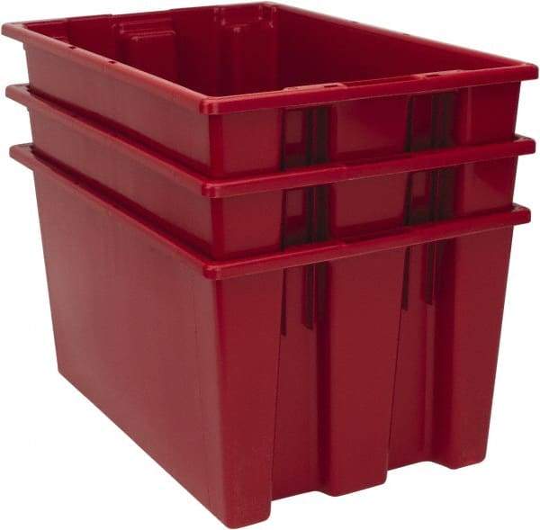 Quantum Storage - 100 Lb Load Capacity Red Polyethylene Tote Container - Stacking, Nesting, 23-1/2" Long x 15-1/2" Wide x 12" High - Makers Industrial Supply