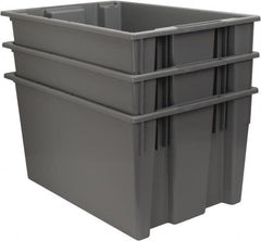 Quantum Storage - 100 Lb Load Capacity Gray Polyethylene Tote Container - Stacking, Nesting, 29-1/2" Long x 19-1/2" Wide x 15" High - Makers Industrial Supply