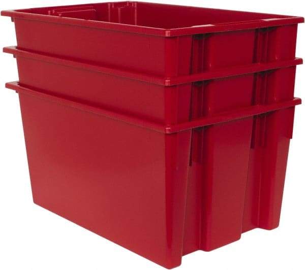 Quantum Storage - 100 Lb Load Capacity Red Polyethylene Tote Container - Stacking, Nesting, 29-1/2" Long x 19-1/2" Wide x 15" High - Makers Industrial Supply