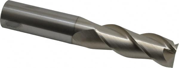 Square End Mill: 1'' Dia, 2-5/8'' LOC, 1'' Shank Dia, 6'' OAL, 3 Flutes, Solid Carbide Single End, TiB2 Finish, Spiral Flute, RH Cut, RH Flute, Series 43