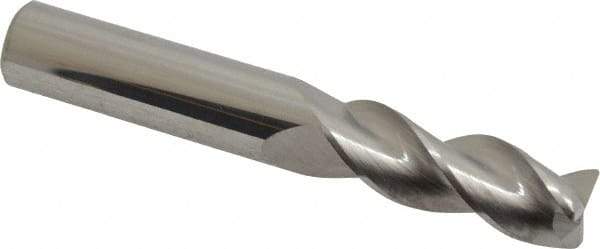 SGS - 3/8", 3 Flute, Single End, Solid Carbide, 0.03" Corner Radius End Mill - 2-1/2" OAL, 38° Helix, Right Hand Flute, 1" LOC, Right Hand Cut - Makers Industrial Supply