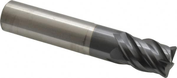 SGS - 3/4", 4 Flute, Single End, Solid Carbide, 0.06" Corner Radius End Mill - 4" OAL, Right Hand Flute, 15/16" LOC, Right Hand Cut, 1-3/4" Extended Reach - Makers Industrial Supply