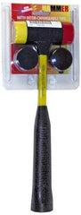 NUPLA - 1 Lb Head 1-1/2" Face Nylon Soft Face Hammer - 12-1/4" OAL, Fiberglass Handle - Makers Industrial Supply