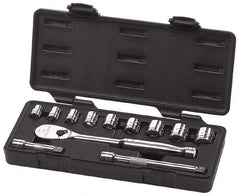 GearWrench - 12 Piece 3/8" Drive Socket Set - 6 Points, 3/8" to 7/8" Range, Inch Measurement Standard - Makers Industrial Supply