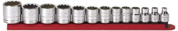 GearWrench - 13 Piece 3/8" Drive Socket Set - 12 Points, 1/4" to 1" Range, Inch Measurement Standard - Makers Industrial Supply