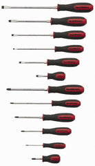 GearWrench - 12 Piece Phillips & Slotted Screwdriver Set - Bit Sizes: Philips #0 to #3, Tip Thickness: 1/4, 3/16, 5/16 & 3/8 - Makers Industrial Supply