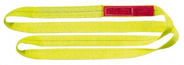 Lift-All - 14' Long x 3" Wide, 8,600 Lb Vertical Capacity, 1 Ply, Polyester Web Sling - 6,900 Lb Choker Capacity, Yellow - Makers Industrial Supply