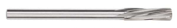 Magafor - 4.43mm Solid Carbide 6 Flute Chucking Reamer - Spiral Flute, 0.177" Straight Shank, 53/64" Flute Length, 3-5/32" OAL - Makers Industrial Supply