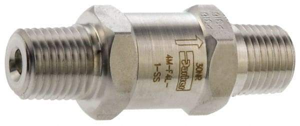 Parker - 6,000 Max psi, 1/4" Pipe, MNPT x MNPT End Connections, Stainless Steel Instrumentation Filter - Micro Rating 1, 316 Grade, Viton Seal - Makers Industrial Supply