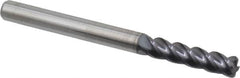 Accupro - 1/8", 4 Flute, Single End, Solid Carbide, 0.02" Corner Radius End Mill - 1-1/2" OAL, 40° Helix, Right Hand Flute, 1/2" LOC, Right Hand Cut - Makers Industrial Supply