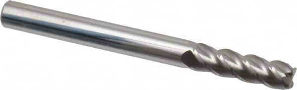 Accupro - 3/16", 4 Flute, Single End, Solid Carbide, 0.02" Corner Radius End Mill - 2" OAL, 40° Helix, Right Hand Flute, 5/8" LOC, Right Hand Cut - Makers Industrial Supply