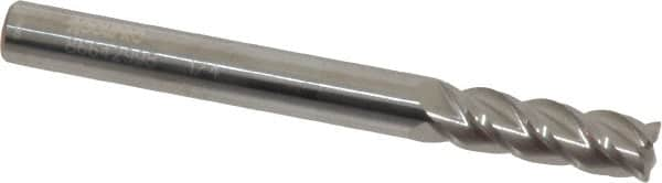 Accupro - 1/4", 4 Flute, Single End, Solid Carbide, 0.02" Corner Radius End Mill - 2-1/2" OAL, 40° Helix, Right Hand Flute, 3/4" LOC, Right Hand Cut - Makers Industrial Supply