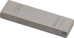 Mitutoyo - 0.135" Rectangular Steel Gage Block - Accuracy Grade 0, Includes Certificate of Inspection - Makers Industrial Supply