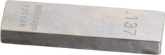 Mitutoyo - 0.137" Rectangular Steel Gage Block - Accuracy Grade 0, Includes Certificate of Inspection - Makers Industrial Supply