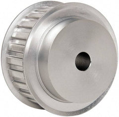 Power Drive - 24 Tooth, 1/2" Inside x 2.835" Outside Diam, Hub & Flange Timing Belt Pulley - 1" Belt Width, 2.865" Pitch Diam, 1-1/4" Face Width, Aluminum - Makers Industrial Supply