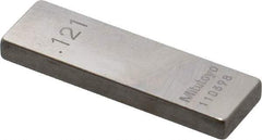 Mitutoyo - 0.121" Rectangular Steel Gage Block - Accuracy Grade 0, Includes Certificate of Inspection - Makers Industrial Supply