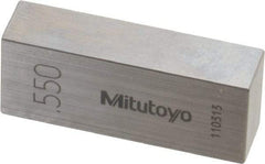 Mitutoyo - 0.55" Rectangular Steel Gage Block - Accuracy Grade 0, Includes Certificate of Inspection - Makers Industrial Supply