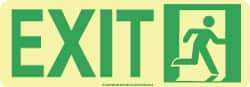 NMC - Exit, Polyester Exit Sign - 13" Wide x 4-1/2" High, Glow-in-the-Dark - Makers Industrial Supply