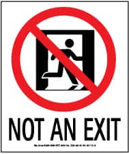 NMC - Not an Exit, Polyester Exit Sign - 5-1/2" Wide x 6-1/2" High, Glow-in-the-Dark - Makers Industrial Supply