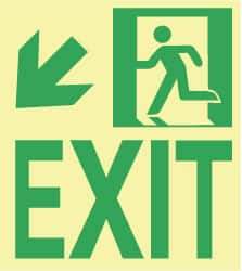 NMC - Exit, Polyester Exit Sign - 8" Wide x 9" High, Glow-in-the-Dark - Makers Industrial Supply