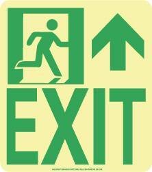 NMC - Exit, Polyester Exit Sign - 8" Wide x 9" High, Glow-in-the-Dark - Makers Industrial Supply