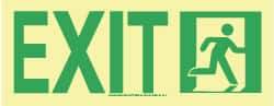 NMC - Exit, Plastic Exit Sign - 13" Wide x 4-1/2" High, Glow-in-the-Dark - Makers Industrial Supply