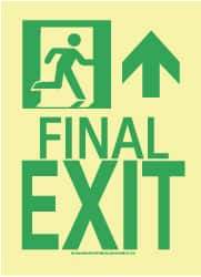 NMC - Final Exit, Plastic Exit Sign - 8" Wide x 11" High, Glow-in-the-Dark - Makers Industrial Supply