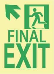 NMC - Final Exit, Plastic Exit Sign - 8" Wide x 11" High, Glow-in-the-Dark - Makers Industrial Supply