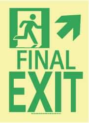 NMC - Final Exit, Plastic Exit Sign - 8" Wide x 11" High, Glow-in-the-Dark - Makers Industrial Supply