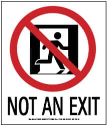 NMC - Not an Exit, Plastic Exit Sign - 5-1/2" Wide x 6-1/2" High, Glow-in-the-Dark - Makers Industrial Supply