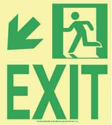 NMC - Exit, Plastic Exit Sign - 8" Wide x 9" High, Glow-in-the-Dark - Makers Industrial Supply