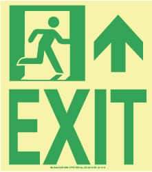 NMC - Exit, Plastic Exit Sign - 8" Wide x 9" High, Glow-in-the-Dark - Makers Industrial Supply