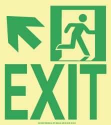 NMC - Exit, Plastic Exit Sign - 8" Wide x 9" High, Glow-in-the-Dark - Makers Industrial Supply