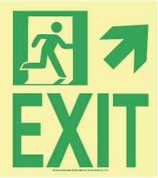 NMC - Exit, Plastic Exit Sign - 8" Wide x 9" High, Glow-in-the-Dark - Makers Industrial Supply